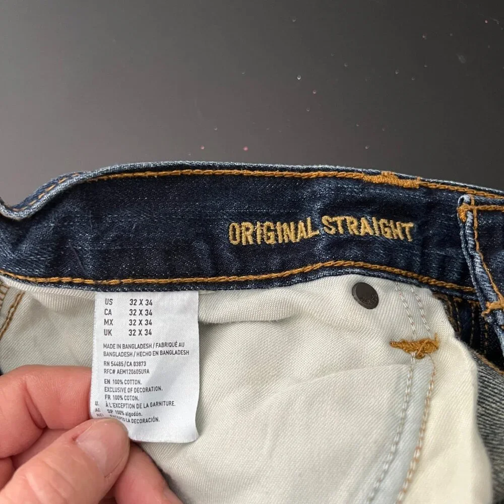 American Eagle Men's Denim Jeans Regular Fit Medium Wash Size 32x34 - Picture 8 of 9